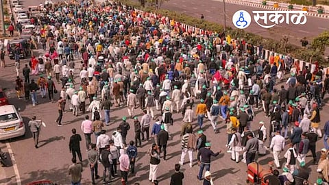 Workers and trade union members participate in a nationwide strike protesting labour law reforms, bringing services to a halt across hundreds of districts in India.