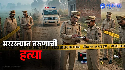 Police team inspecting a crime scene at Jawala Bazar Hingoli