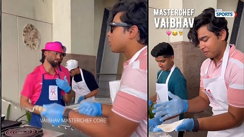 Vaibhav Suryavanshi left fans amused after a viral video showed him making chapatis