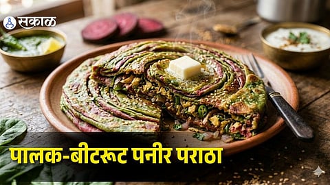 Easy, Nutritious and Healthy, Protein-Rich Palak Beetroot Paneer Paratha Recipe for Kids and Adults