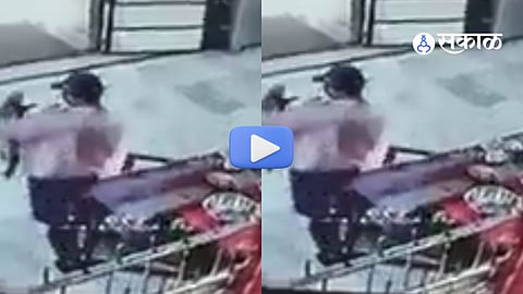 CCTV footage shows a masked man offering prayers before stealing a silver crown from a temple in Talegaon Dabhade, Pune.