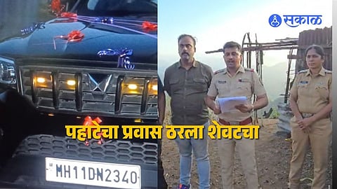 Rescue teams conduct search operations after a Scorpio vehicle carrying eight passengers plunged into a deep valley in Ambanali Ghat on the Mahabaleshwar-Poladpur road.