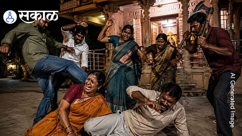 Why was the woman priest attacked in Pune temple?