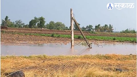 Electricity Poll Collapse by Unseasonal Rain