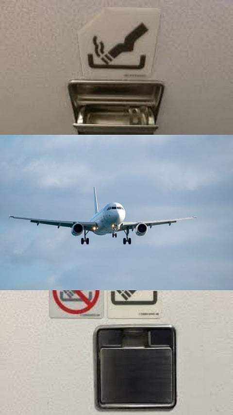 airplane toilet ashtray reason