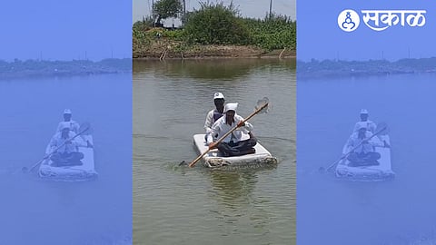 Census Duty Against All Odds Enumerator Crosses Shivna River on a Thermocol Raft