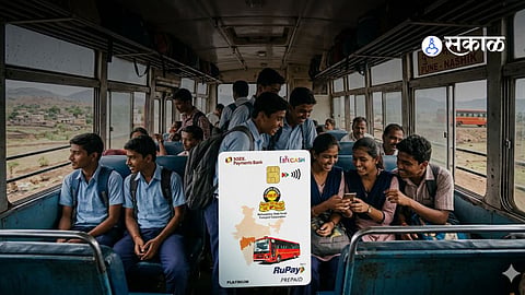Students using NCMC smart card for MSRTC bus travel