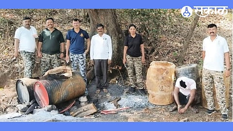 nashik An illicit country liquor manufacturing den destroyed by a State Excise Department squad.