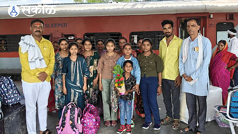 Students from endlife Affected Farming Families Leave for Pune Education Parents Get Emotional