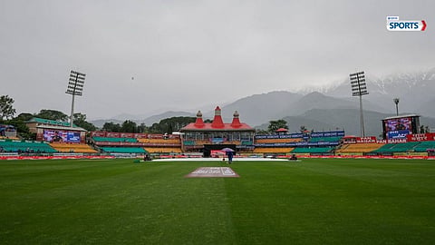 Rain clouds over Dharamsala forced a delay in the toss