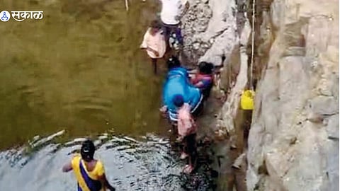 Struggle for Water Continues: Woman Falls into Well, Suffers Severe Injuries