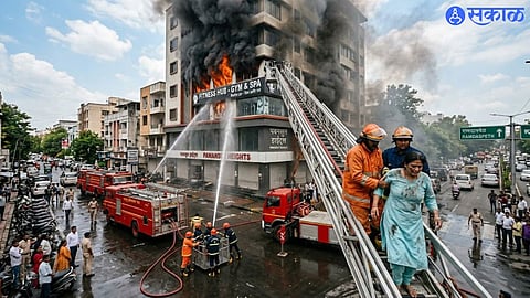 gym catches fire in Nagpur