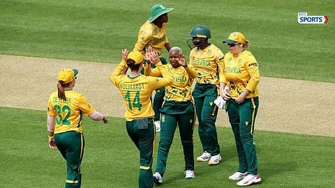 South Africa Women celebrate their crucial victory over Bangladesh