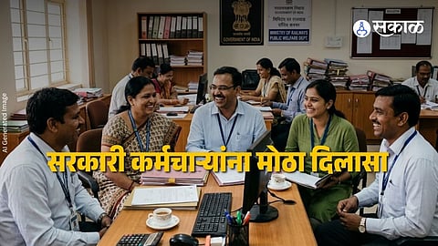 Central government employees discussing