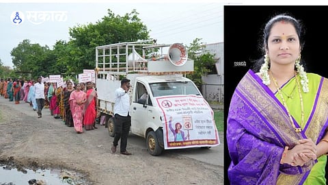Women in Borale village staged a rally demanding an immediate ban on illegal liquor sales in Mangalwedha taluka.