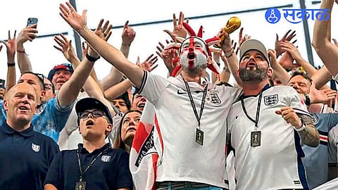 England supporters enjoying the match