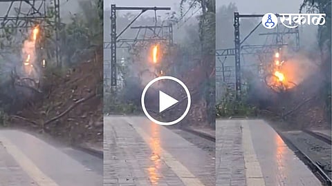 Overhead Wire Spark at Khandala Station