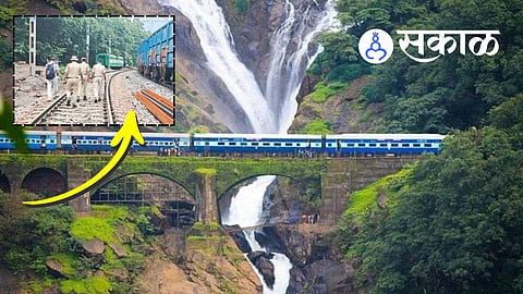 Dudhsagar Waterfall railway track trekking fine