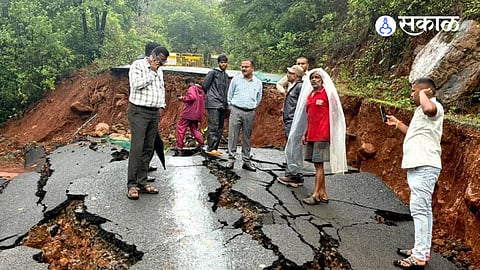 Authorities inspected the damaged stretch after deep cracks developed, disrupting connectivity to 13 villages.