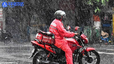 delivery boy in rain