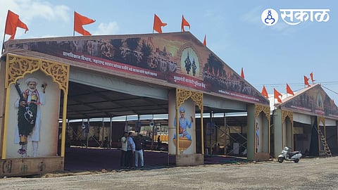 loni kalbhor german hanger mandap ready for palkhi sohala