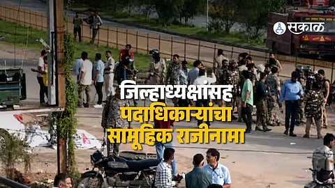 Angry BJP workers block highway and burn tyres in Datia