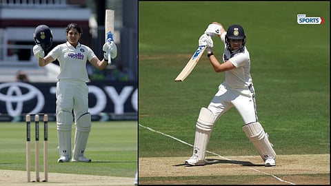 Yastika Bhatia celebrates her historic Test century at Lord's