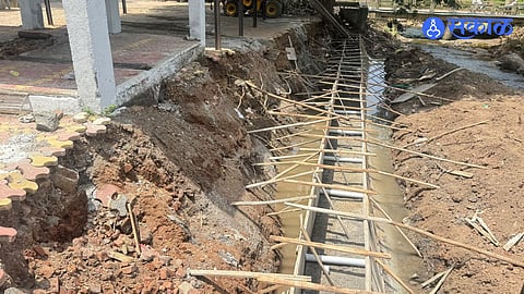 Reconstruction work on the Dawadi Crematorium Wall has begun after ₹10 lakh was sanctioned from the MLA Local Development Fund.