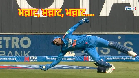 KL Rahul stunning one handed catch vs England