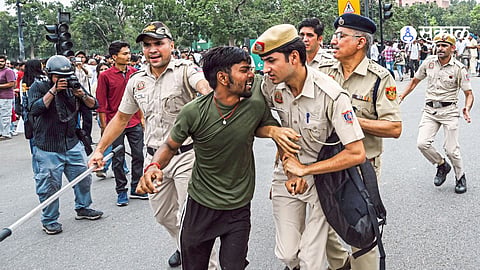 Delhi Erupts Over NEET Paper Leak; Protesters Clash with Police Outside Parliament