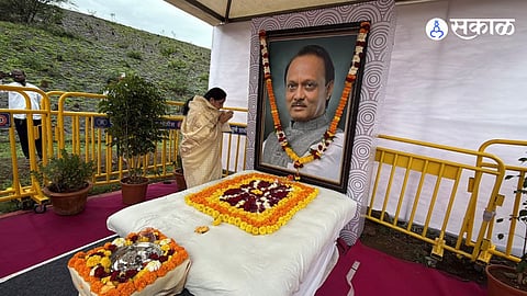 Deputy Chief Minister Sunetra Pawar, MP Parth Pawar and Jay Pawar paid floral tributes at Ajitdada Pawar's memorial sites.