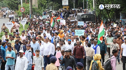 The march demanded action on examination irregularities and called for accountability over issues affecting students.