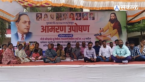 The protesters have demanded immediate administrative action to remove the encroachment and reopen the road.