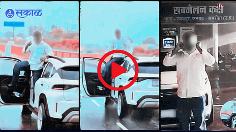 Uttar Pradesh car stunt viral video