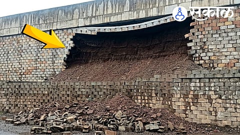 Nipani flyover wall collapse after heavy rain
