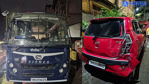 Sadashiv Peth Police Van Crash Damages Five Vehicles Driver in Police Custody Pune Accident News