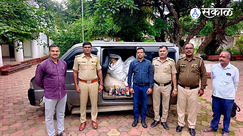 Devgaon Rangari Police seized illegal gutkha worth ₹5.18 lakh, including a car, during a raid in Aurali village of Kannad taluka.