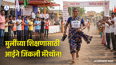 Beed Mother Runs Barefoot in Saree to Win Marathon for Daughters' Education
