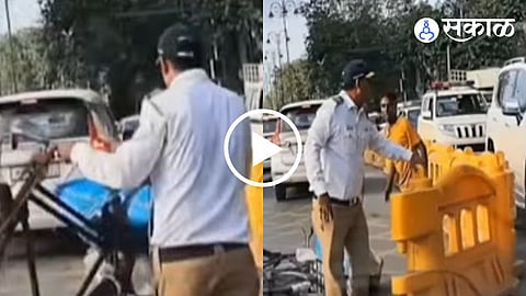 Mumbai Traffic police pushed Comman Man For VIP