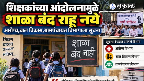 Teachers’ protest in Gangapur; administration directs schools to remain open.