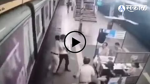 Youth nearly fell in gap between running train