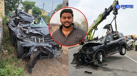 Scorpio Crushed in Collision with Container Truck