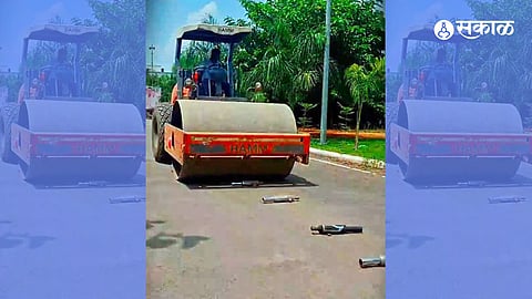 Road Roller Crushes Modified Bullet Silencers