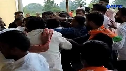 BJP Workers Clash During Meal in Bhandara, Video Goes Viral