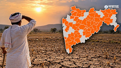 Drought-affected farmland in Maharashtra, symbolizing the declaration of drought in 265 talukas under Trigger 1 during the Kharif 2026 seaso