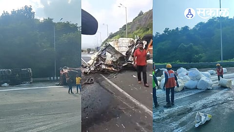 Three containers collide on Mumbai Pune Expressway 