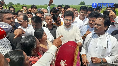 Aditya Thackeray and Ambadas Danve Visit to drought area in dharashiv district