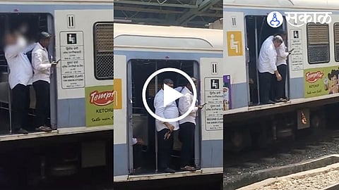 Passenger drinking alcohol in local train 