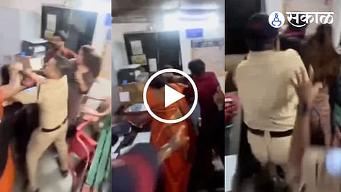 Shindesena worker Sidhu Abhange beatan by womens