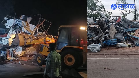 Karad Encroachment Action, Six Shops Demolished, Warunji Phata 